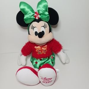Disney Minnie mouse christmas 2020 plush colectible aprox. 16 inches tall
